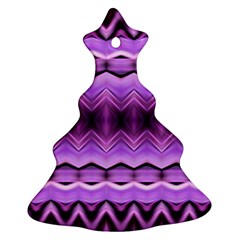 Purple Pink Zig Zag Pattern Christmas Tree Ornament (two Sides) by BangZart