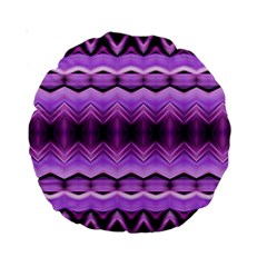 Purple Pink Zig Zag Pattern Standard 15  Premium Round Cushions by BangZart