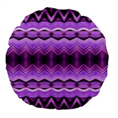 Purple Pink Zig Zag Pattern Large 18  Premium Round Cushions by BangZart