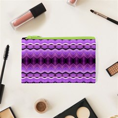 Purple Pink Zig Zag Pattern Cosmetic Bag (xs) by BangZart