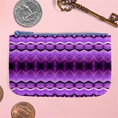 Purple Pink Zig Zag Pattern Large Coin Purse