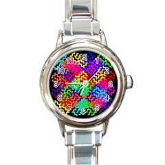 3d Fsm Tessellation Pattern Round Italian Charm Watch by BangZart