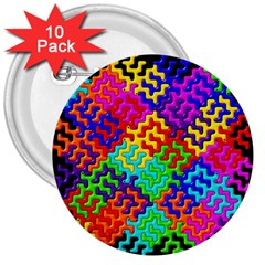 3d Fsm Tessellation Pattern 3  Buttons (10 Pack)  by BangZart