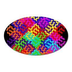 3d Fsm Tessellation Pattern Oval Magnet by BangZart