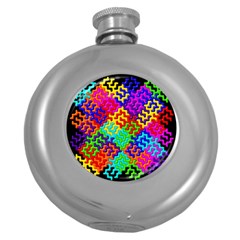 3d Fsm Tessellation Pattern Round Hip Flask (5 Oz) by BangZart