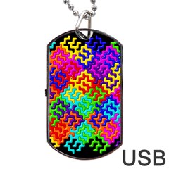 3d Fsm Tessellation Pattern Dog Tag Usb Flash (two Sides) by BangZart