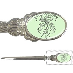 Illustration Of Butterflies And Flowers Ornament On Green Background Letter Openers by BangZart