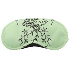 Illustration Of Butterflies And Flowers Ornament On Green Background Sleeping Masks by BangZart