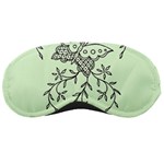 Illustration Of Butterflies And Flowers Ornament On Green Background Sleeping Masks Front