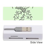 Illustration Of Butterflies And Flowers Ornament On Green Background Memory Card Reader (Stick)  Front