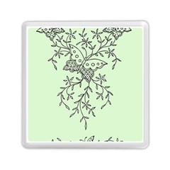 Illustration Of Butterflies And Flowers Ornament On Green Background Memory Card Reader (square)  by BangZart