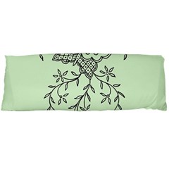 Illustration Of Butterflies And Flowers Ornament On Green Background Body Pillow Case (dakimakura) by BangZart