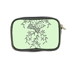 Illustration Of Butterflies And Flowers Ornament On Green Background Coin Purse Back