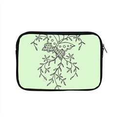 Illustration Of Butterflies And Flowers Ornament On Green Background Apple Macbook Pro 15  Zipper Case by BangZart