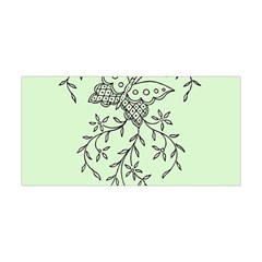 Illustration Of Butterflies And Flowers Ornament On Green Background Yoga Headband