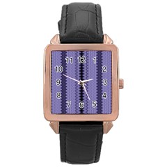 Zig Zag Repeat Pattern Rose Gold Leather Watch  by BangZart