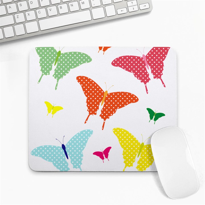 Beautiful Colorful Polka Dot Butterflies Clipart Large Mousepads