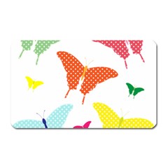 Beautiful Colorful Polka Dot Butterflies Clipart Magnet (rectangular) by BangZart