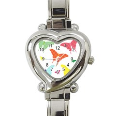 Beautiful Colorful Polka Dot Butterflies Clipart Heart Italian Charm Watch by BangZart