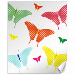 Beautiful Colorful Polka Dot Butterflies Clipart Canvas 16  X 20   by BangZart