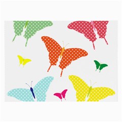 Beautiful Colorful Polka Dot Butterflies Clipart Large Glasses Cloth by BangZart