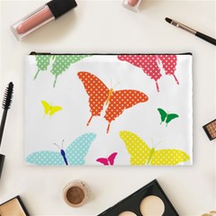 Beautiful Colorful Polka Dot Butterflies Clipart Cosmetic Bag (large)  by BangZart