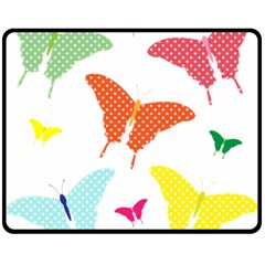 Beautiful Colorful Polka Dot Butterflies Clipart Fleece Blanket (medium)  by BangZart