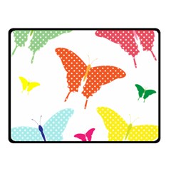 Beautiful Colorful Polka Dot Butterflies Clipart Fleece Blanket (small) by BangZart