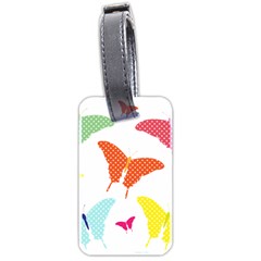 Beautiful Colorful Polka Dot Butterflies Clipart Luggage Tags (two Sides) by BangZart