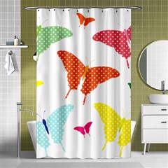 Beautiful Colorful Polka Dot Butterflies Clipart Shower Curtain 48  X 72  (small)  by BangZart