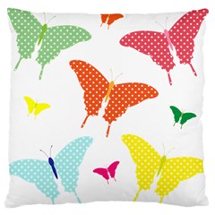 Beautiful Colorful Polka Dot Butterflies Clipart Large Cushion Case (two Sides) by BangZart