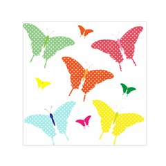 Beautiful Colorful Polka Dot Butterflies Clipart Small Satin Scarf (square) by BangZart