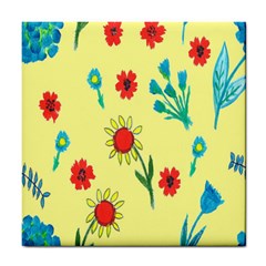 Flowers Fabric Design Tile Coasters by BangZart