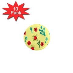 Flowers Fabric Design 1  Mini Magnet (10 Pack)  by BangZart