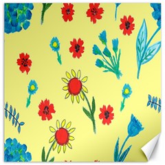 Flowers Fabric Design Canvas 12  X 12   by BangZart