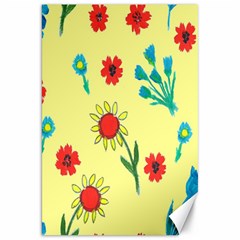 Flowers Fabric Design Canvas 20  X 30   by BangZart