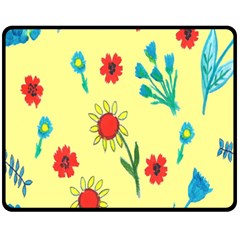 Flowers Fabric Design Fleece Blanket (medium)  by BangZart