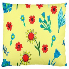 Flowers Fabric Design Large Cushion Case (one Side) by BangZart