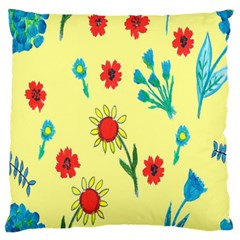 Flowers Fabric Design Large Flano Cushion Case (one Side) by BangZart