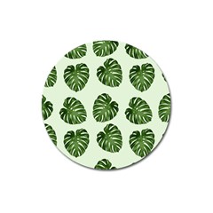 Leaf Pattern Seamless Background Magnet 3  (round) by BangZart