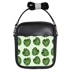 Leaf Pattern Seamless Background Girls Sling Bags by BangZart