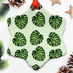 Leaf Pattern Seamless Background Ornament (snowflake) by BangZart