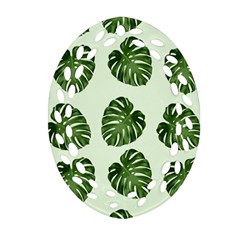 Leaf Pattern Seamless Background Oval Filigree Ornament (two Sides) by BangZart