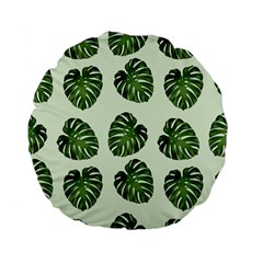 Leaf Pattern Seamless Background Standard 15  Premium Flano Round Cushions by BangZart