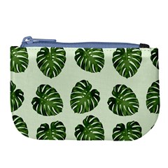 Leaf Pattern Seamless Background Large Coin Purse