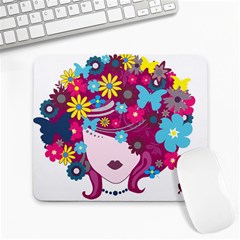 Beautiful Gothic Woman With Flowers And Butterflies Hair Clipart Large Mousepads by BangZart