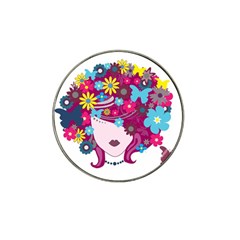 Beautiful Gothic Woman With Flowers And Butterflies Hair Clipart Hat Clip Ball Marker (10 Pack) by BangZart