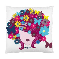 Beautiful Gothic Woman With Flowers And Butterflies Hair Clipart Standard Cushion Case (one Side) by BangZart