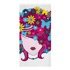 Beautiful Gothic Woman With Flowers And Butterflies Hair Clipart Shower Curtain 36  X 72  (stall)  by BangZart