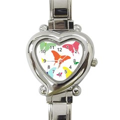 Beautiful Colorful Polka Dot Butterflies Clipart Heart Italian Charm Watch by BangZart